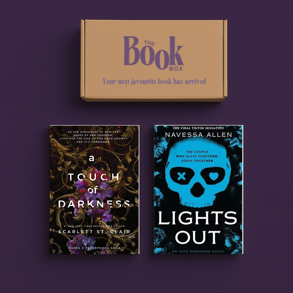 Dark Romance Book Subscription Box with spicy romance novel and curated bookish items