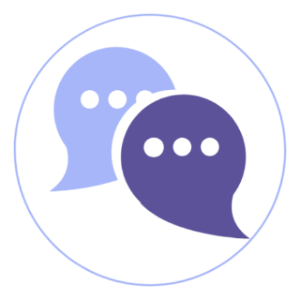Speech bubble - to show how we communicate with our customers to find the right books or them.